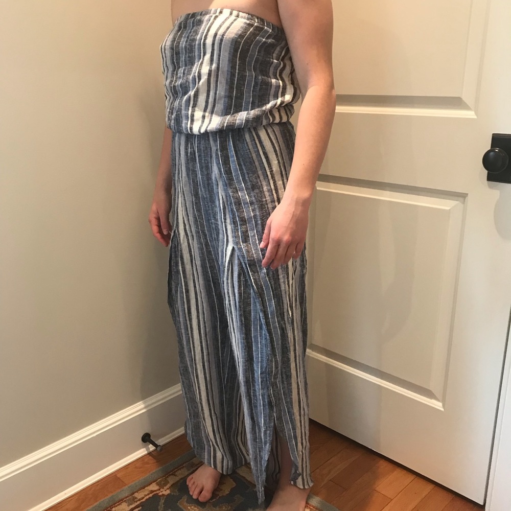 Blue stripped romper